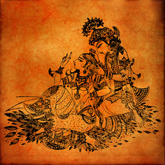 An old Radha Krishna paintings