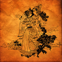 An old Radha Krishna paintings