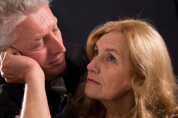 old couple on black