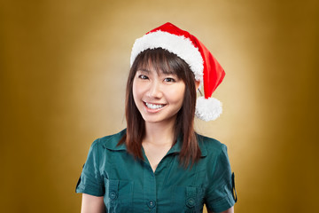 Girl with santa hat