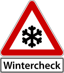 Wintercheck Schild Zeichen Frost Winter Check Symbol