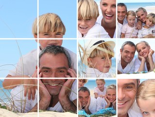 Fototapeta premium Family at the beach