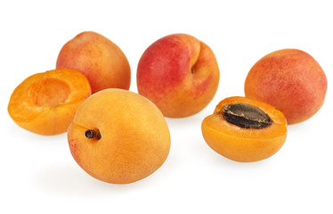 Ripe apricot fruits