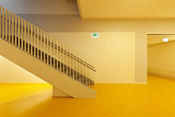 modern public school, staircase