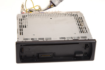 Car radio on white background