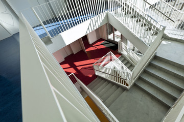 modern public school, staircase