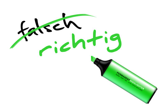 Leuchtmarker falsch richtig