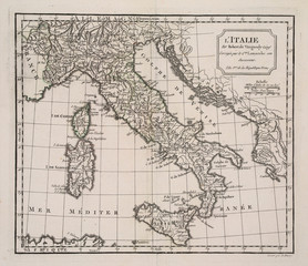 Fototapeta na wymiar Antyczny mapa Włoch