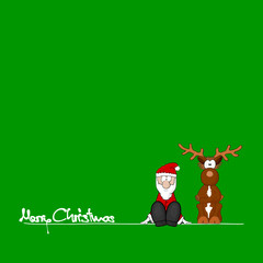 santa claus with reindeer III