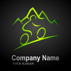 Naklejka premium mountain bike logo 2 (black background)