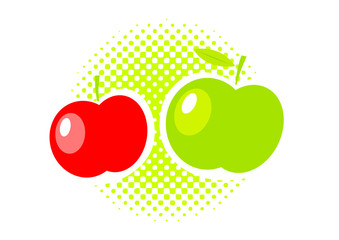 Green and red apples
