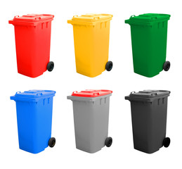 Colorful Recycle Bins Isolated