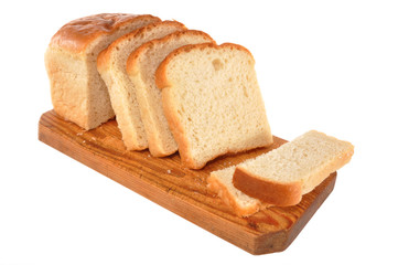 Bread lays on a board