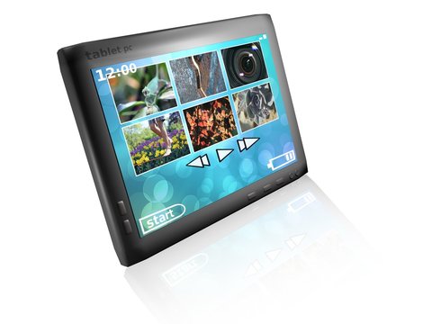 3d tablet pc with reflection
