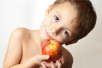 Boy with an apple