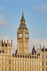 Fototapeta na wymiar Big Ben tower clock at London, England