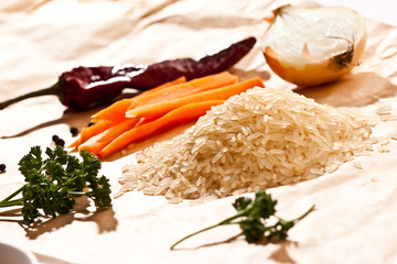 rice and vegetables