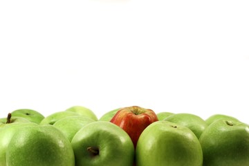 Apfelreihe mit Textfreiraum