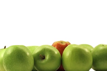 Textfreiraum über Apfelreihe