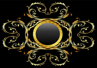 Gold and black design element