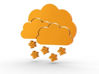 3d Icon Schneefall orange