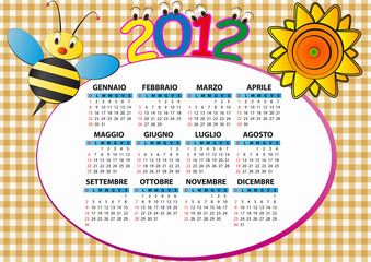 2012 bee calendar