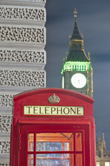 Fototapeta na wymiar Red telephone at London, England