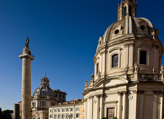 Fototapeta na wymiar Church in the traiano forum Rome