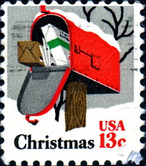Christmas Mailbox US Postage. 13 cents.