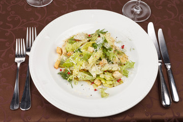 vegetable salad with croutons