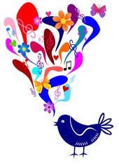 Illustration - singing bird