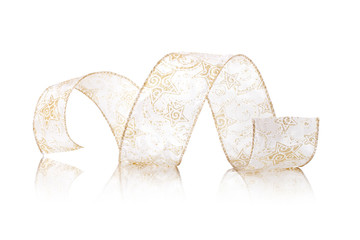 gold ribbon serpentine on a white background