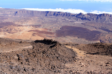 Aussicht vom Gipfel des Teide. Teneriffa