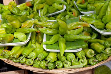 Green chili peppers