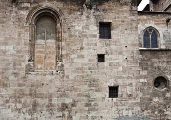 Fototapeta na wymiar Fragment of old cathedral in Valencia
