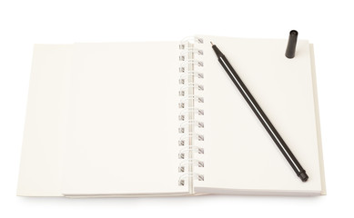 Opened planner with pen