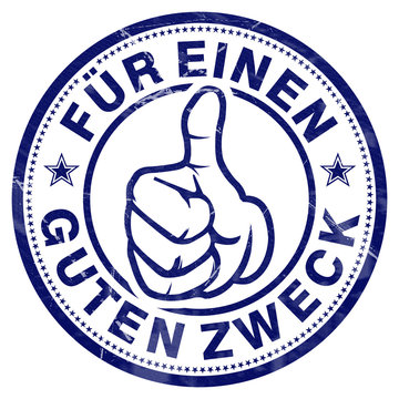 f&uuml;r einen guten zweck daumen hoch oben stempel