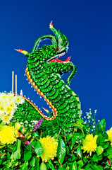 Naka made from banana leaf in Loi Kra Thong Festival,Thailand
