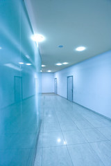 vanishing business blue corridor