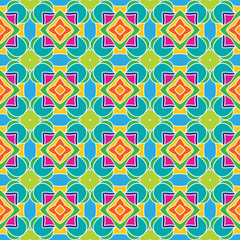 Geometric, seamless pattern with squares and stars