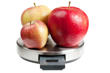 Apples on a scales