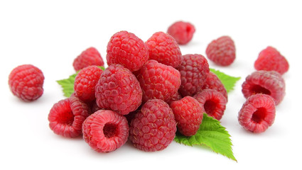 raspberry with leafs