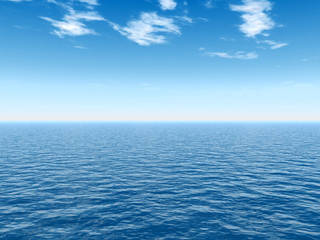 Plakat High resolution blue water and sky