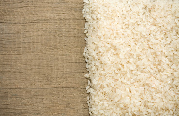 rice grain on wood