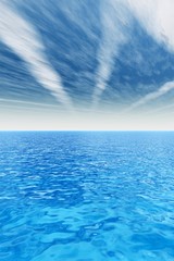 Obraz premium High resolution blue water and sky