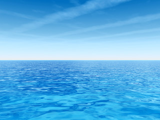 Fototapeta premium High resolution blue water and sky