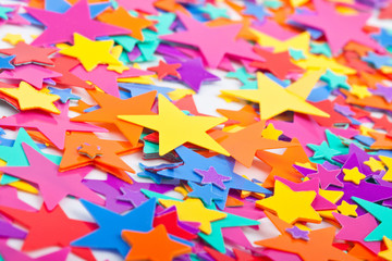 Multicoloured confetti stars