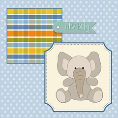 new baby card with elephant