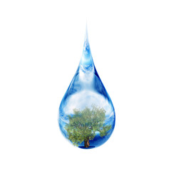 High resolution conceptual blue drop