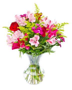 Flower bouquet arrangement centerpiece in vase